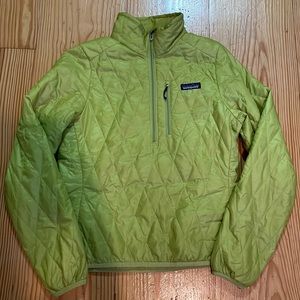 Patagonia Nano Puff half zip pullover bright acid neon green XS insulating layer